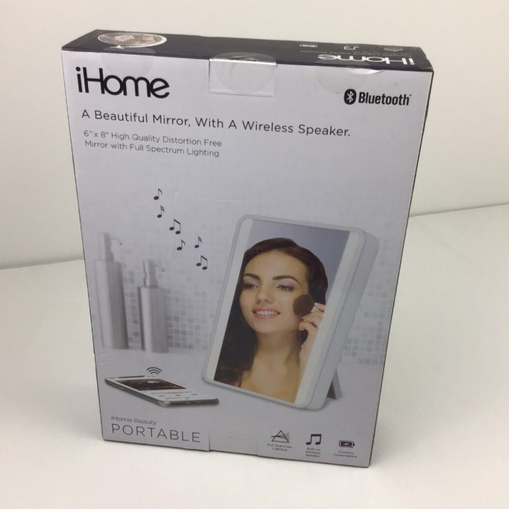 iHome Bluetooth Portable Mirror with a Wireless Speaker
